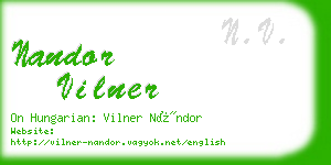 nandor vilner business card